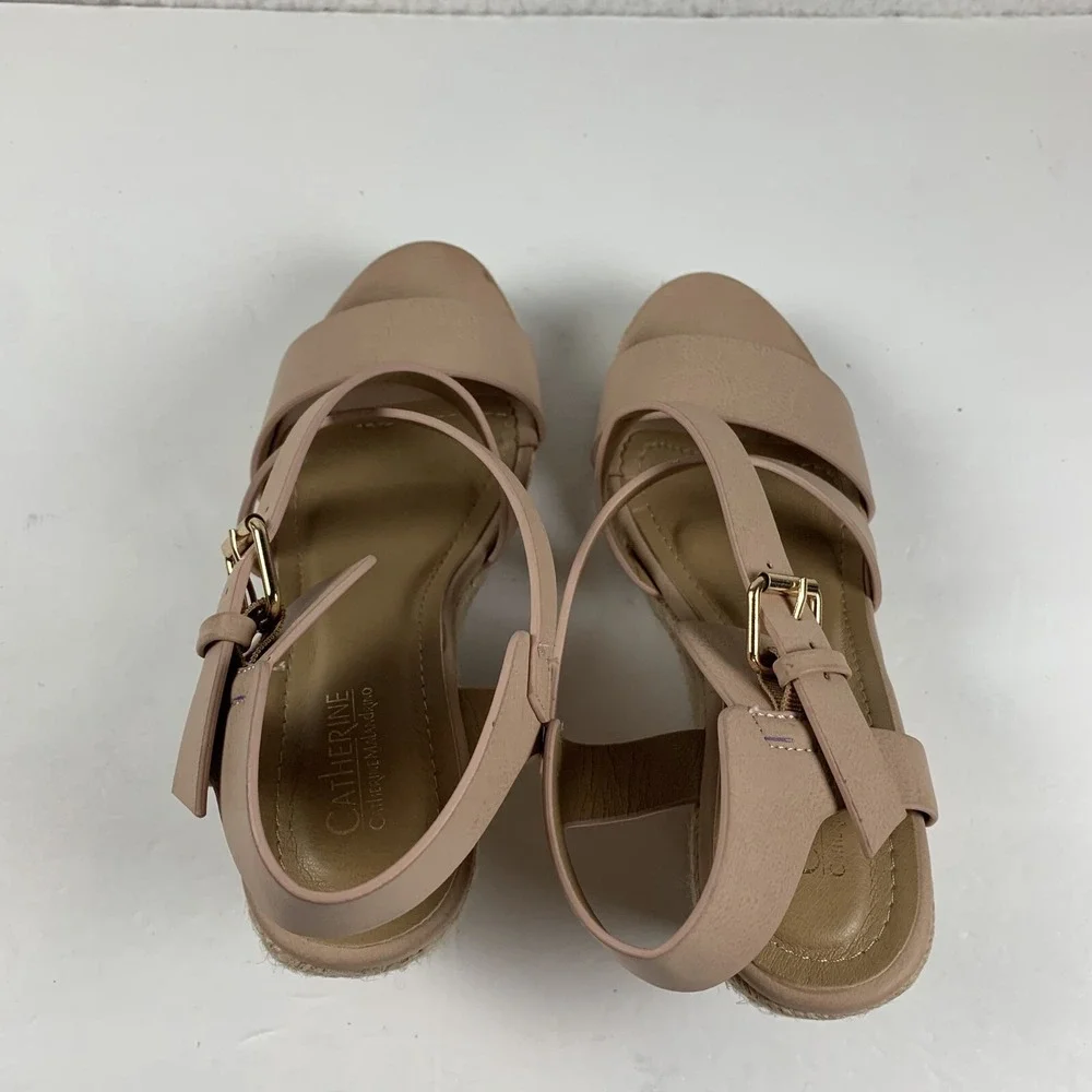 Catherine Malandrino Estaria Espadrille Sandal Women's Size 8 Nude Vegan S0360‎